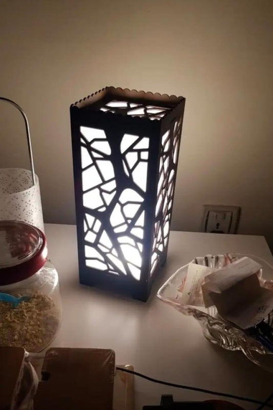 Wooden Side Table Lamp