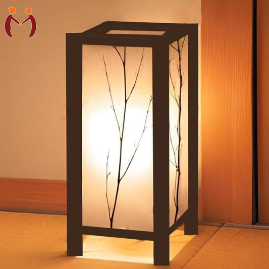 Branch Motif Design Wooden Table & Floor Lamp