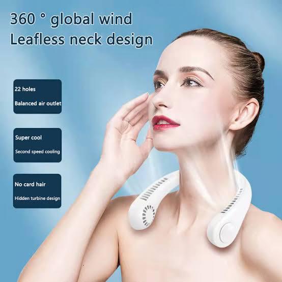 Portable Neck Fan, Hands-Free Wearable Bladeless Fan - USB Rechargeable Personal Cooling Fan